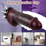 Thrusting Huge Thick Dildo Vibrator 2.5'' Diameter,Realistic Silicone Big Penis Women Sex Toys With Suction Cup,Remote Control Heated Anal G Spot Black Dildo With 3 Quick Telescopic&10 Vibration Modes