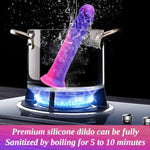 7 Inch Silicone Realistic Soft Beginner Slim Dildo For Women Men Lesbians, Funny Small Cute Purple Pink Anal Dildo Strong Suction Cup, Lifelike Realistic G Spot Silicone Penis Adult Sex Toy For Gay