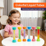 Liquid Motion Bubbler Toy Cool Tubes 6-Pack Colorful Hourglass Timer With Droplet Movement, Bedroom, Sensory Play, Cool Home Or School, With Silicone Covers