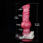 Realistic Wolf Dildo Knotted Dog Dildo 10.43 Inch Strong Suction Cup Adult Sex Toy For Women Men Couple Big Knot Flexible Mix Color - M