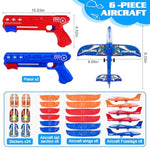 6 Pack Airplane Launcher Toys, 2 Flight Modes Led Foam Glider Catapult Plane, Outdoor Flying Toy For Kids, Birthday Gifts For Boy Girl 4 5 6 7 8 9 10 11 12 Year Old, B-Day Party Supplies