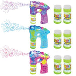 3 Led Light Up Bubble Guns, With Sound, Includes 6 Bottles Of Bubble Solution Refill, Bubble Blower For Bubble Blaster Party Favors, Summer Toy, Outdoors Activity, Birthday Gift