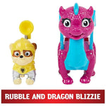 Paw Patrol, Rescue Knights Rubble and Dragon Blizzie Action Figures Set, Kids Toys for Ages 3 and up