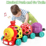 Baby Toy Train, Infant Soft Cars Toy For 6-12 Month Boy Gifts, Musical Train Toy For Toddlers 1-3, Sensory Ball Rattles Push And Go Truck, Development Babies Birthday Gift 6 7 8 9 10 12 Month
