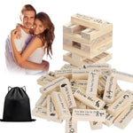Adults-Only Tumbling Tower Game: Romantic Naughty Block Stacking Challenge For Couples - Date Night & Valentine'S Day Wooden Tumbling Tower Set