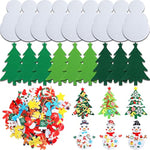 18 Sets Christmas Felt Craft Kits for Kids, DIY Snowman Wall Hanging Decorations