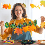 80 Pcs Fall Leaf Scratch Card Rainbow Fall Tree Ornaments for Home Decor and Party Use