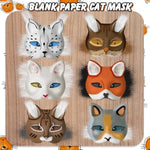30 Pcs Therian Cat Mask DIY Kit with Fur Mesh and Acrylic Paints