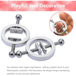 Nipple Clamps Breast Clamps 2Pcs Fake Nipple Piercings Stainless Steel Non-Piercing Nipples Shields Rings Body Jewelry For Women (2)