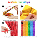 2 Pack Rainbow Backdrop Curtains