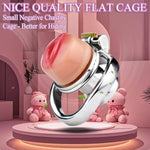Male Chastity Cage, Chastity Device Realistic Pussy Cock Cage&Stainless Steel Chastity Cage+Silicone Vaginal Cap,Sissy Chastity Cage For Gay Sissy Men(Pink)(45Mm Ring)