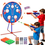 Spider Upgraded 2-In-1 Shooting Games Toys: Rotating Target, 2 Air Blasters & 24 Foam Balls, Bean Bag Toss Game For Kids, Indoor Outdoor Yard Party Games For Boys Girls 4 5 6 7 8 9 10+ Year Old Gift