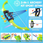 2 Pack Bow And Arrow Toy For 5 6 7 8 9 10+ Year Old Boys,Iddeal Gift For Kids,Indoor Outdoor Shooting Game Toy For Ages 4-8 8-12, Led Light Up Archery Set With 12 Suction Cup Arrows