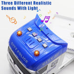 Police Truck Toy 25.6" Large Semi Truck With Racing Car And Helicopter, Kids Police Car Toys With Light & Sound, Play Vehicles Cars Toys Birthday Gift For Toddler Boys Age 3 4 5 6