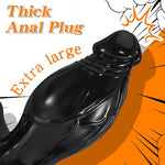 Large Butt Plug Realistic Anal Dildo,3.46" Diameter Big Black Dildo XL Anal Plug with T-Base,Thick Knot Butt Plug Huge Anal Trainer Stretcher,Adult Sex Toys for Men Women Couples