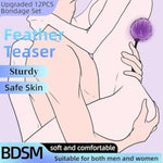 Bdsm Bondage Restraint Kits 12Pcs Sets Sex Toys Handcuffs Ankle Collar Cuffs Blindfold Feather Tickler Ball Gag Anal Plug Sm Games Adjustable For Women Men