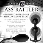Ass Rattler Weighted Inflatable Silicone Anal Plug For Men, Women & Couples. 2 Weighted Balls Inside, Stays Inflated, Easy Pumping, Quick Release Valve For Deflation. 2 Pieces, Black