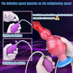 7.87”Realistic Squirting Inflatable Dog Knot Dildo 2 Big Knotted Expanding Butt Plug Strong Ejaculating Toy Silicone Soft Fantasy Dildo G-Spot Cumming Animal Penis Plug Adult Sex Toys & Games (S)