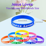 120 Pcs Christian Jesus Loves You Silicone Wristbands for Kids & Adults