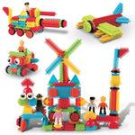 PicassoTiles 116pc Hedgehog Building Blocks Construction Toy Set with Interlocking Tiles Idea Book 4 Action Figure Characters and Decorative Eyes STEM Educational Playset for Kids Ages 3 Plus PTB116