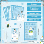172 Pcs Winter Games Set Winter Party Games For Adults Families - Holiday Christmas Trivia Activities With Pencils Santa Snowman Word Scramble Christmas Bingo For Xmas Party Supplies Favors