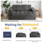 Bean Bag Chair For Adults, Upholstered Floor Sofa With Armrests, Loveseat Boneless Couch With Tufted Cushion & Backrest, Sofa In A Box, Large Bean Bag Couch For Bedroom Living Room, Dark Grey