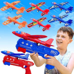 6 Pack Airplane Launcher Toys, 2 Flight Modes Led Foam Glider Catapult Plane, Outdoor Flying Toy For Kids, Birthday Gifts For Boy Girl 4 5 6 7 8 9 10 11 12 Year Old, B-Day Party Supplies