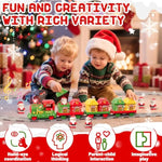 Christmas Train Set For Toddlers 2-4: Electric Toy Train With Light & Music, Toddler Toys For 1 2 3 Year Old Boy Girl, 6 Santa Finger Puppets, Track For Around Tree, Stacking Barns