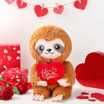 12 Inch Valentine‘S Day Love You Plush Stuffed Sloth With Red Heart Cute Animals For Girlfriend Red Stuffed Sloth Plush Toys For Valentines, Anniversary, Romantic Date