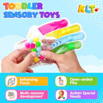 2 Pcs Color Sorting Sensory Toys For Toddlers: Quiet Calm Down Corner Supplies For Kids - Fine Motor Matching Game For Preschool Learning Activities - Stocking Stuffer Sensory Products For Kids 3+