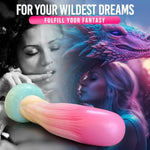 Fantasy Dildo Monster Dong With Strong Suction Cup For Hands-Free Play Thick Dildos 8.7" Long Soft Silicone Flexible Dildos For Vagina Anal Pleasure Sex Toy For Women Men Couples