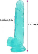 6" Realistic Dildo for Beginners as Adult Sex Toys of Anal Plug, for Buttom Play and G spot Stimulator (Green)