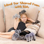 4Pcs Large Spider Plush, 16Inch Mommy Spider Stuffed Animals With 3 Babies, Realistic Plush Toys, Soft Cuddly For Kids Boys Girls