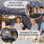 Blanket Fort Building Kit For Kids, 4 Blanket Toteafort Toy, Make A Portable Playhouse, Play Tent Indoor Outdoor Build Set, Stem Children Toy, Ages 4, 8, 12 +, Starry Xl