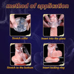 Pennis Extende Penis Sleeve Cock Sleeve Reusable Condom, Sex Toys - Pumps & Enlargers Super Thick Realistic Penis Extender Enlarger For Men (Transparent(2))