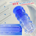 Male Pocket Pussy, Soft Stretch Reusable Adult Toy, Blue & Transparent