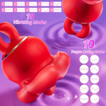 Tongue Vibrator 2 In 1 Clitoral Vibrator Mouth-Shaped With 10 Tongue Licking Vibrating Modes Nipples Anal Stimulator For Women Couples