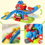 Baby Toys For 1 Year Old Boys & Girls Gift – Dino Slide Set With 4 Color & Number Push Cars – Dinosaur Toy For Toddlers, Montessori Learning Toys For 12-18 Months – 1St Birthday Gifts For Kids