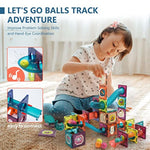 Magnetic Building Blocks Stem Educational Toys For Kids Ages 4-12, Ball Track And 3D Stacking Construction Set