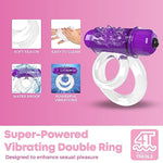 4T Doubleo 6 Cock Ring, Grape | Vibrating Cock Ring, Tickle And Tease, Treble Vibrations