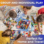 Magnetic Puzzles For Toddlers 4-6 - 2X48 Travel Puzzle Games For Kids Ages 3-5 Years Old - Dinosaur Car Activities Toy For Boys And Girls 2-4 Yo - Space Learning Magnet For Road Trip
