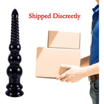 12.4Inch Long Anal Bead Butt Plug, Soft Flxible Thread Head Anal Dildo, Smooth Three Gradual Large Bead Shape Anal Plug Sex Toy With Suction Cup For Men Women Couple