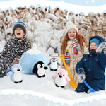 5 Pcs Penguin Stuffed Animal Set 4 Polar Small Baby Penguins Plushie With Igloo Soft Plushie Gifts For Kids Christmas Birthday Bag Stuffings Decoration Animal Theme Party Favors