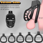 Male Chastity Cage, Middle Chastity Device With 5 Sizes Rings And Invisible Lock For Man Penis Exercise Bondage Gear & Accessories Lightweight Adult Sex Toys