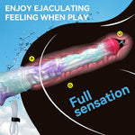 Squirting Horse Dildo, 12inch Long and Thin Realistic Dildos with Suction Cup Blue Silicone Dragon Dildo Anal Plug Adult Toys for Men Gay and Women Couples(Blue-Squirting)