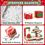180Pcs Magnetic Blocks - Christmas Magnetic Building Blocks Set For Kids – Stem Sensory Magnetic Cubes Tiles Building Toys For Boys Girls Toddlers Ages 3 4 5 6 7 8-12, Xmas Gifts & Stocking Stuffers