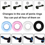4Pcs Silicone Cock/Penis Rings Set, Cock Rings Penis Sleeve Erection Sexual Stimulation Wellness Enhancing Long Lasting Stronger, Adult Sex Toys For Men Or Couple Pleasure