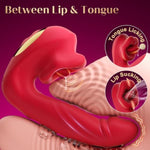 Thrusting Vibrator Rose Sex Toy - Tongue Toy For Women With 7 Licking Vibrating Flapping Sucking Vibrator For Woman Adult Toys For Couples Sex Toys G Spot Vibrator For Female Dildo Vibrators