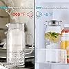 2 Liter 68 oz Glass Pitcher with Lid and Spout, Bivvclaz Water Pitcher for Fridge, Glass Carafe for Hot/Cold Water, Large Iced Tea Pitcher for Coffee, Juice and Homemade Beverage