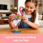 Pink Flamingo Flower Bouquet Building Set, Compatible With Lego Animal Botanical Collection – Creative Flamingo & Flower With Posable Neck And Legs, For Adult, Kids, & Flower Lovers